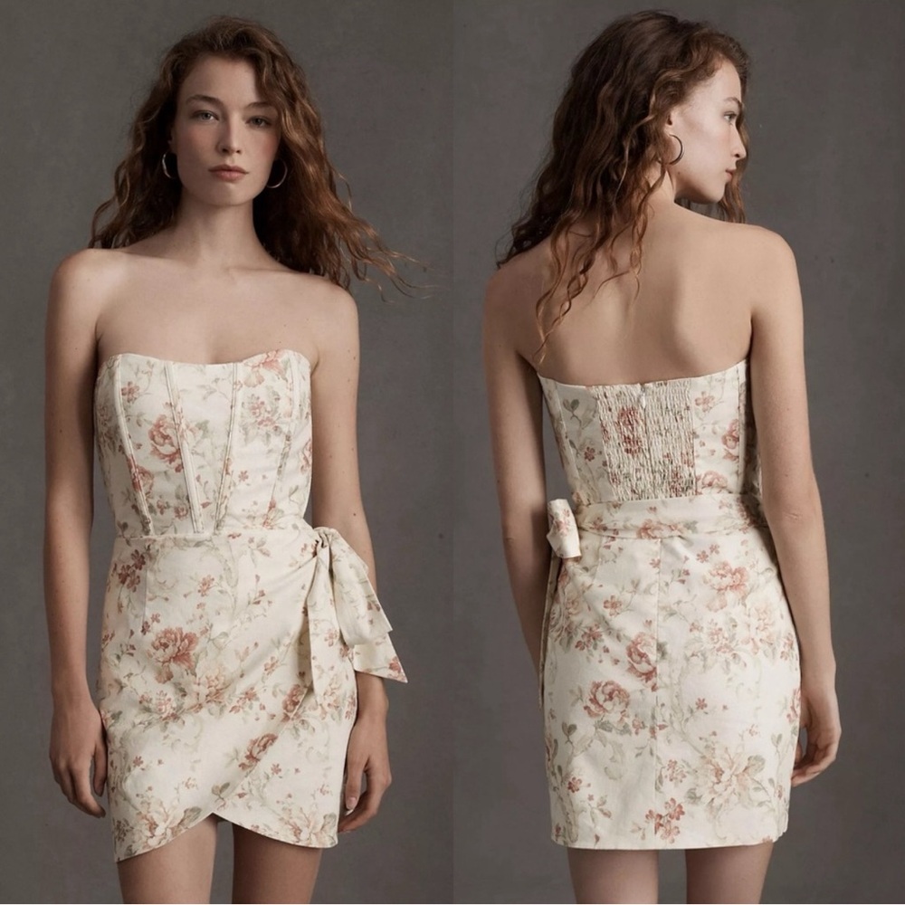 V. CHAPMAN Nasturtium Micro-Mini Corseted Dress